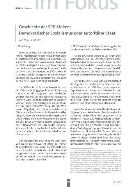 Geschichte der SPD-Linken: Demokratischer Sozialismus ... - Spw