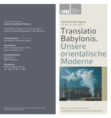 Translatio Babylonis. Unsere orientalische Moderne - CAS - Ludwig ...