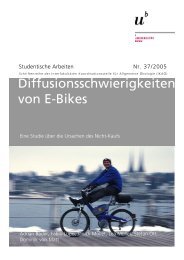 Diffusionsschwierigkeiten von E-Bikes - IKAÖ - Universität Bern