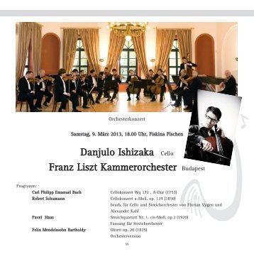 Danjulo Ishizaka Cello Franz Liszt Kammerorchester Budapest