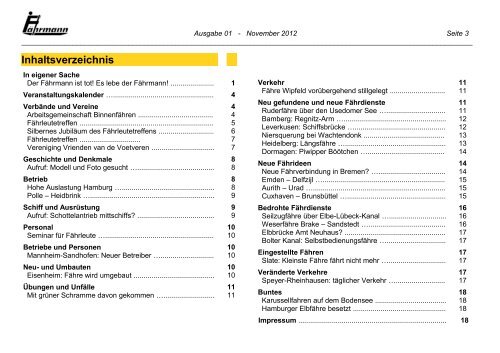 Ausgabe 1 November 2012 - Arbeitsgemeinschaft Binnenfähren in ...