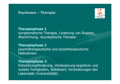 Psychosen im Kindes- und Jugendalter Verlauf, Therapie und ...