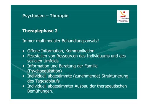 Psychosen im Kindes- und Jugendalter Verlauf, Therapie und ...