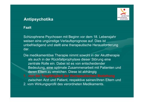 Psychosen im Kindes- und Jugendalter Verlauf, Therapie und ...