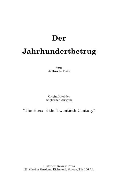 Der Jahrhundertbetrug