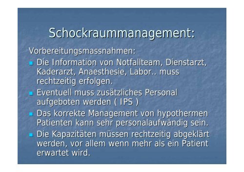 Schockraummanagement bei Hypothermie