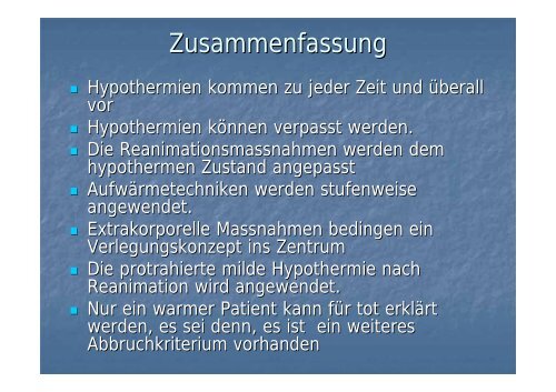 Schockraummanagement bei Hypothermie