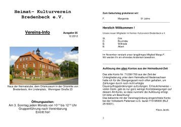 2012.12 Vereins-Info Ausgabe 05 - Gemeinde Wennigsen