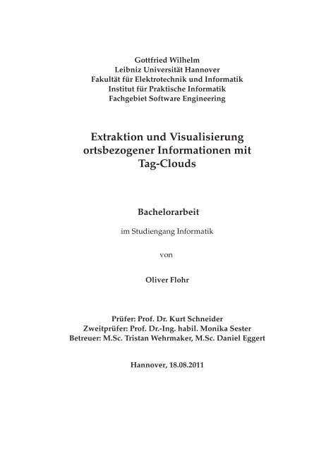 Extraktion und Visualisierung ortsbezogener Informationen mit Tag ...