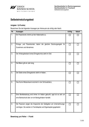 Selbsteinstufungstest [Lösungen]