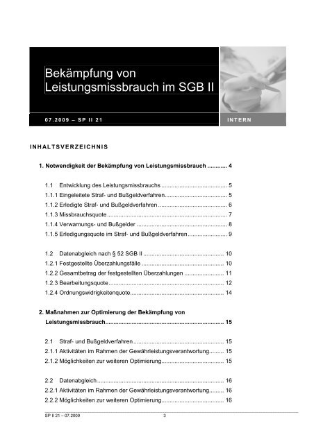 Bekämpfung von Leistungsmissbrauch im SGB II
