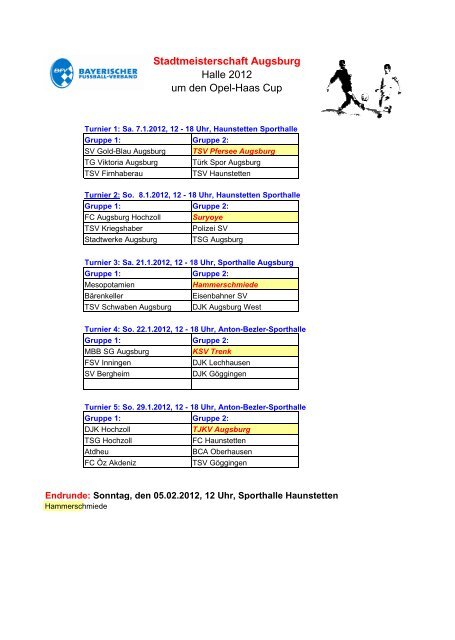 Stadtmeisterschaft Augsburg Halle 2012 um den Opel-Haas Cup