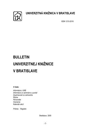 1/2005 - Univerzitná knižnica v Bratislave