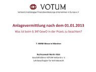 Anlagevermittlung nach dem 01.01.2013 – Was ist ... - MMM-Messe