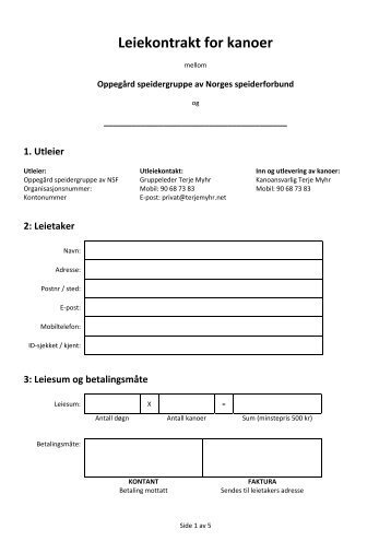 Leie oppsigelse mal Leie oppsigelse mal