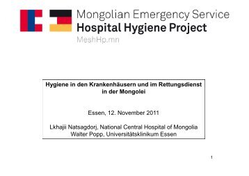 Hygiene in den Krankenhäusern Mongolei - für ... - meshhp.mn