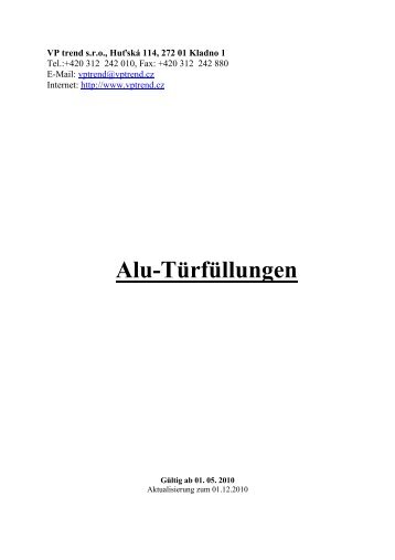 Alu-Türfüllungen - VP trend