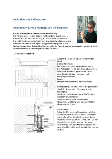 Gedanken zu Kaffeepause - Platzbedarf Montage - Risse-ing.de