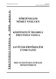 történelem német nyelven javítási-értékelési útmutató