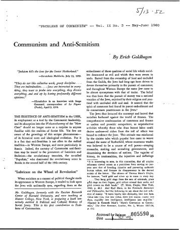 Communism and Anti-Semitism - Princeton University