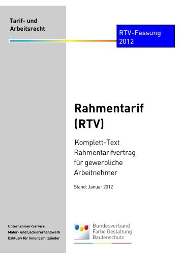 Tarif- und Arbeitsrecht Rahmentarif (RTV)