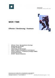 Titelblatt MOR ! TIME / Offerten / Devisierung / Ausmass