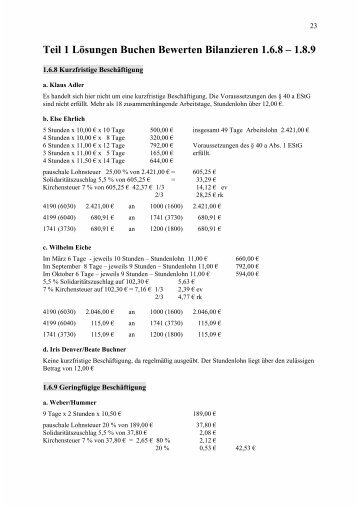 Teil 1 Lösungen Buchen Bewerten Bilanzieren 1.6.8 - Springer Gabler