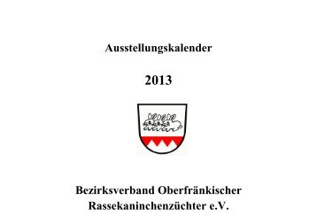 Ausstellungskalender Oberfranken - Bezirksverband ...