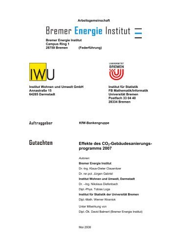 Effekte des KfW-CO2 ... - SEF Alliance