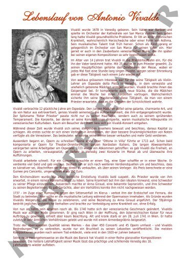 Lebenslauf von Antonio Vivaldi - AME-Lyss
