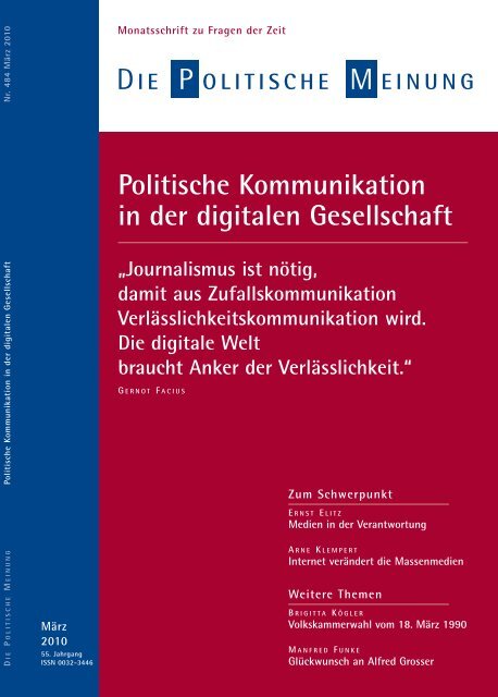 Politische Kommunikation in der digitalen Gesellschaft - Govermedia