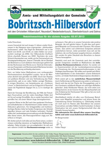 Amts- und Mitteilungsblatt der Gemeinde - Hilbersdorf