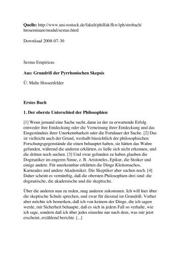 Grundriß der Pyrrhonischen Skepsis - Zurück zu www.KHeck.info