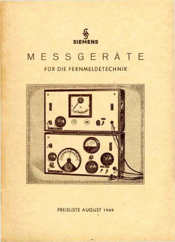 Messgeräte für die Fernmeldetechnik - Historische-Messtechnik.de