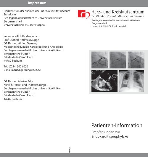 Flyer aus dem Herz- und Kreislaufzentrum der RUB