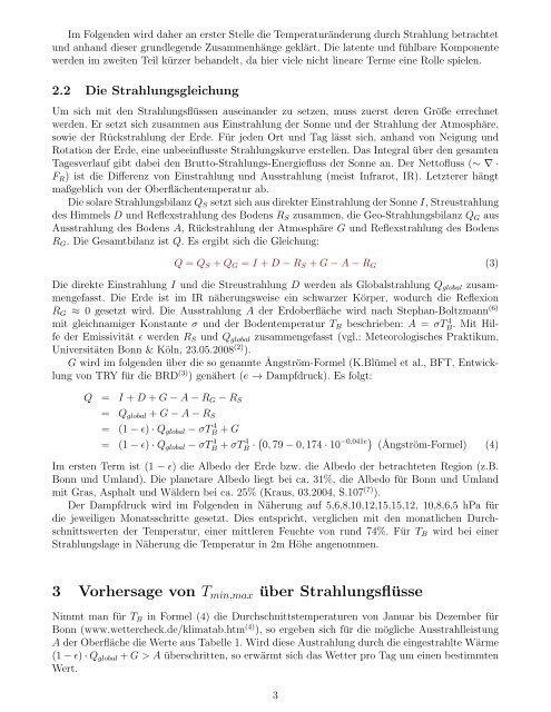 Synoptische Vorhersage der Temperaturamplitude im Tagesverlauf ...