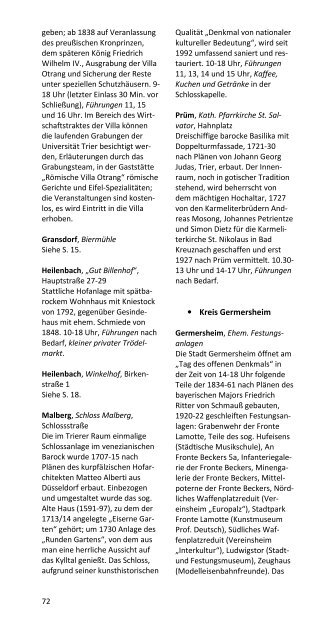 Tag des offenen Denkmals 2012 - Generaldirektion Kulturelles Erbe ...