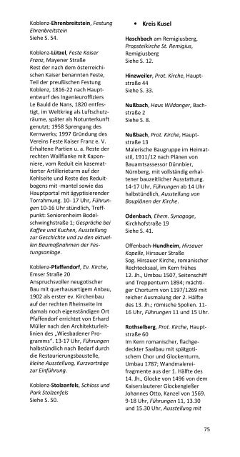 Tag des offenen Denkmals 2012 - Generaldirektion Kulturelles Erbe ...