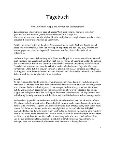 Tagebuch Von Kal Vilmar