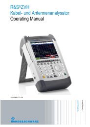 R&S ZVH Kabel- und Antennenanalysator - Rohde & Schwarz ...