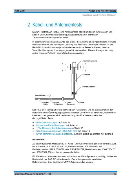 R&S ZVH Kabel- und Antennenanalysator - Rohde & Schwarz ...