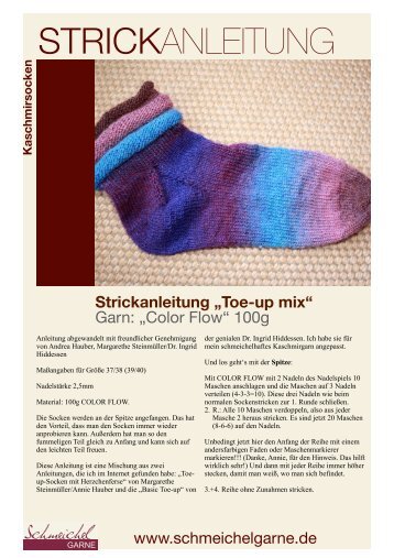 Strickanleitung „Toe-up mix“ - Schmeichelgarne