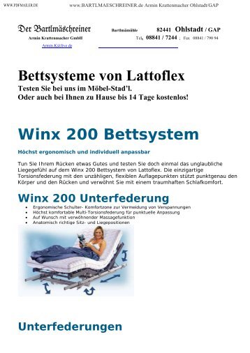 Bettsysteme von Lattoflex Testen Sie bei uns im Möbel-Stad'l. Oder ...
