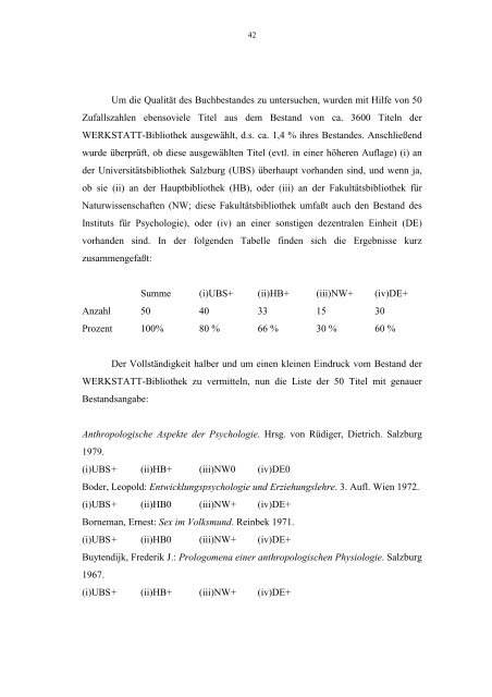 Die Bibliothek der WERKSTATT für Gesellschafts - Amerbauer Martin