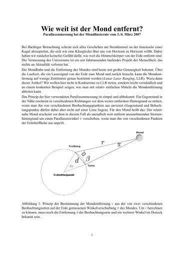 Wie weit ist der Mond entfernt? - Sternfreunde Breisgau eV