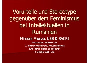 Vorurteile und Stereotype gegenüber dem Feminismus bei ...