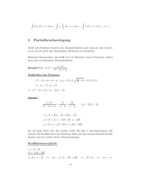 Integralrechnung (Skriptum)