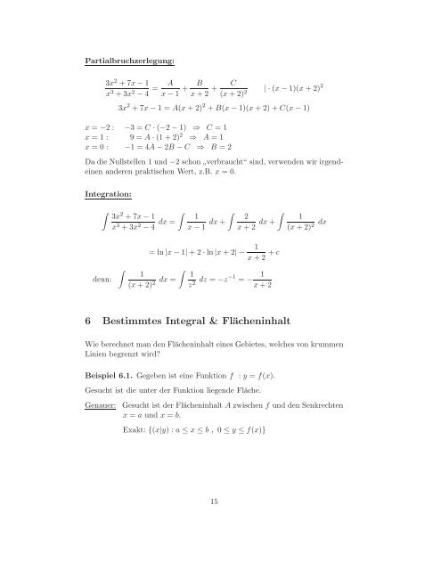 Integralrechnung (Skriptum)