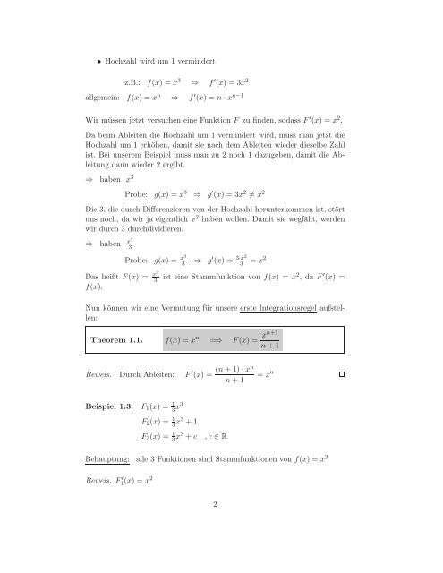 Integralrechnung (Skriptum)