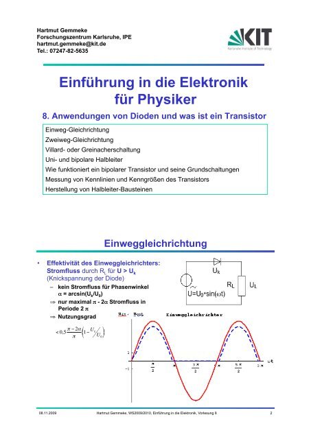 8. Anwendungen von Dioden und was ist ein Transistor, version ...
